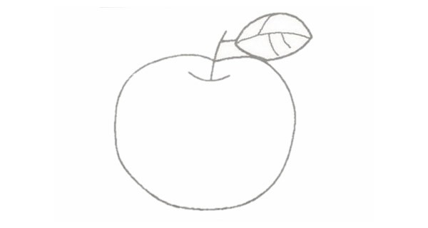 苹果简笔画简单画法步骤图教程