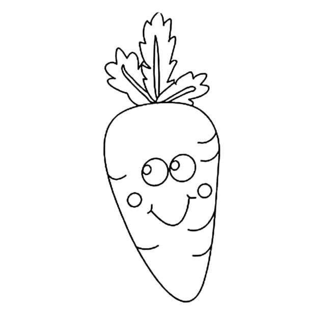 卡通胡萝卜简笔画蔬菜 卡通胡萝卜蔬菜简笔画步骤图片大全
