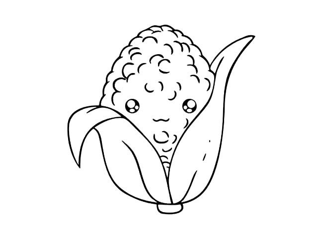 卡通玉米简笔画图片 蔬菜卡通玉米简笔画图片大全