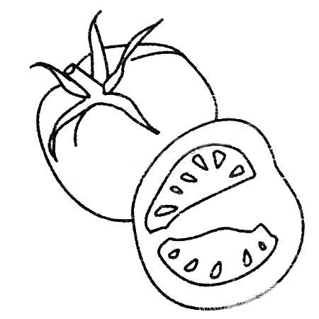 番茄简笔画图片大全 简单的番茄简笔画的画法步骤教程