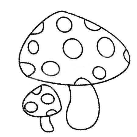 蘑菇简笔画的画法步骤图片