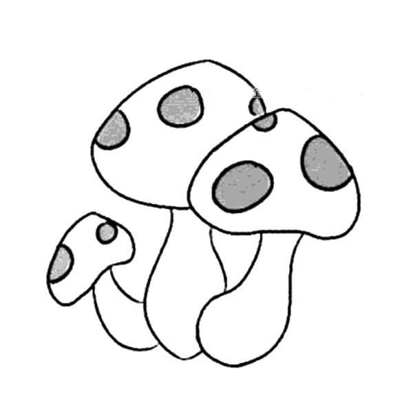 【简笔画蘑菇的画法】五种不同的可爱蘑菇简笔画图片