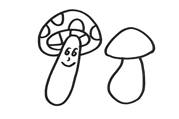 一步步教你画可爱的蘑菇简笔画步骤图解教程