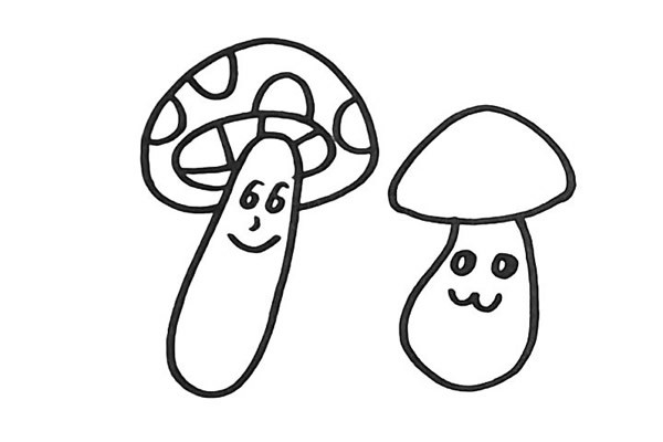 一步步教你画可爱的蘑菇简笔画步骤图解教程