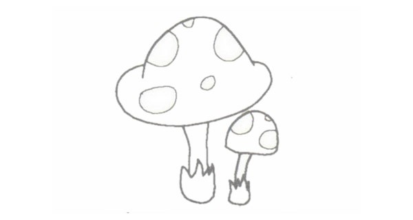 蘑菇简笔画的画法步骤图教程