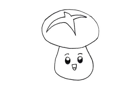 卡通香菇如何画_可爱的卡通香菇简笔画画法步骤图片