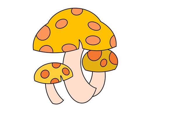 卡通蘑菇简笔画画法步骤图片