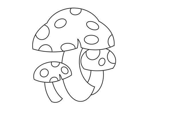 卡通蘑菇简笔画画法步骤图片