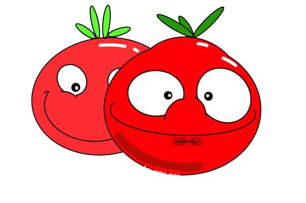 卡通西红柿简笔画画法步骤图片