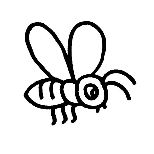 昆虫简笔画大全 可爱蜜蜂简笔画图片大全1