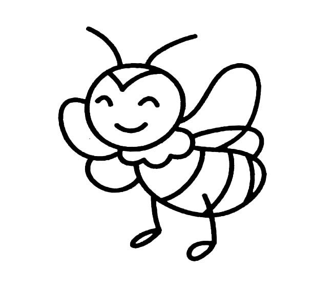 昆虫简笔画大全 可爱小蜜蜂简笔画图片大全4