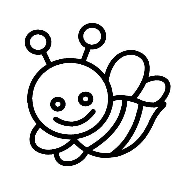昆虫简笔画大全 可爱小蜜蜂简笔画图片大全5