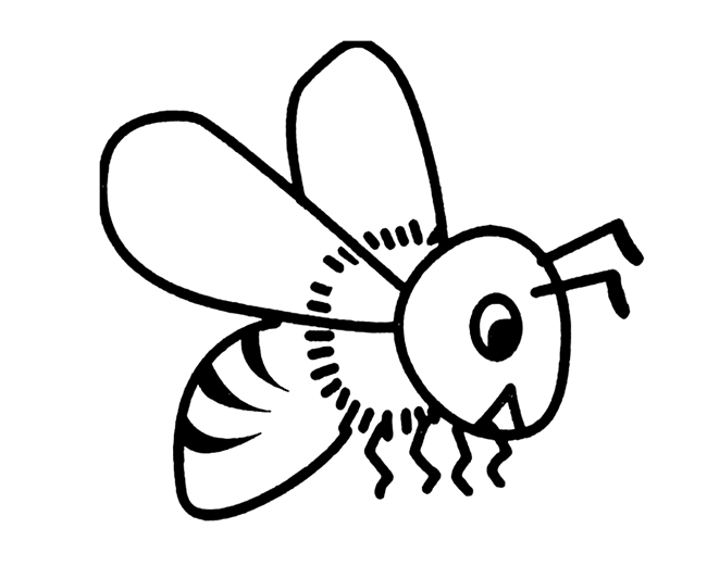 昆虫简笔画大全 可爱小蜜蜂简笔画图片大全14