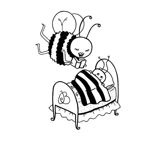 蜜蜂简笔画 两只可爱的小蜜蜂简笔画图片