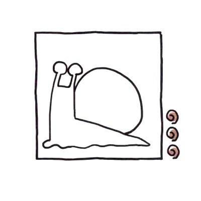 四步画出儿童蜗牛简笔画步骤图片