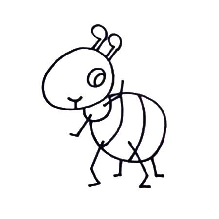 七步画出蚂蚁简笔画彩色图片 儿童画蚂蚁简笔画步骤教程