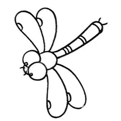 蜻蜓简笔画图片 幼儿学画彩色蜻蜓简笔画的画法步骤教程