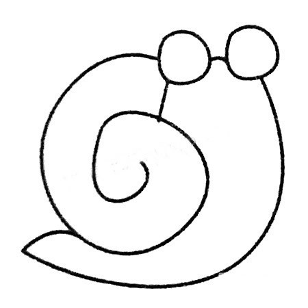 【蜗牛简笔画】儿童学画蜗牛简笔画的画法步骤教程
