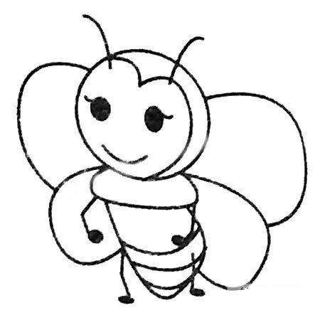 【蜜蜂简笔画图片大全】幼儿卡通昆虫简笔画蜜蜂的画法步骤图解