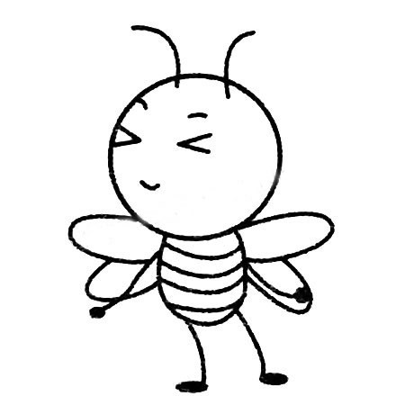【蜜蜂简笔画图片大全】幼儿卡通昆虫简笔画蜜蜂的画法步骤图解