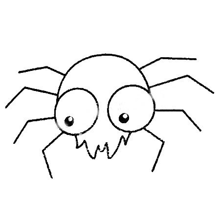 【蜘蛛简笔画图片大全】幼儿卡通蜘蛛简笔画的画法步骤教程