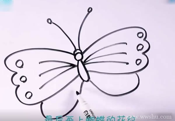 【儿童简笔画蝴蝶的画法】简笔画蝴蝶的画法步骤图解