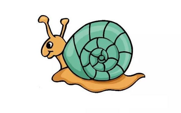 【蜗牛简笔画彩色】简笔画蜗牛的画法步骤图片教程
