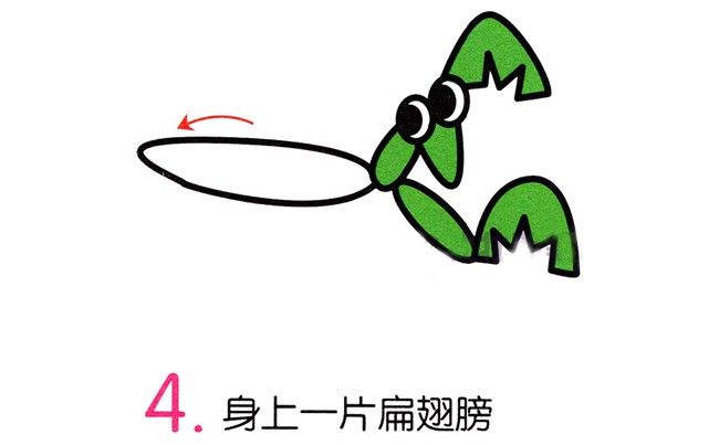 【螳螂简笔画教程】绿色的螳螂简笔画步骤图片大全