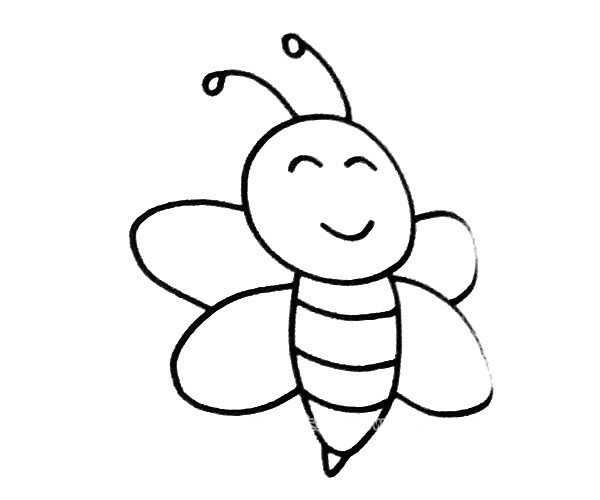 6款可爱的卡通蜜蜂简笔画图片 卡通蜜蜂的简单画法大全