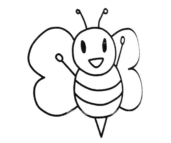 6款可爱的卡通蜜蜂简笔画图片 卡通蜜蜂的简单画法大全