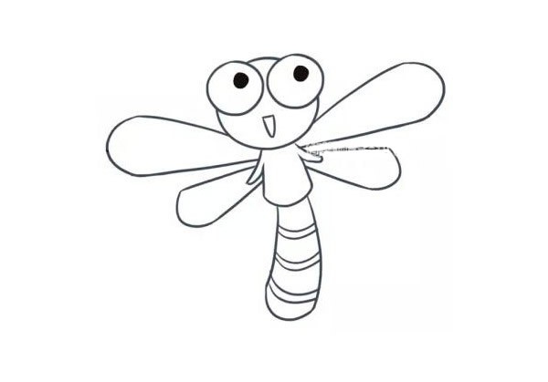 儿童学画漂亮的卡通蜻蜓简笔画步骤教程 蜻蜓的简单画法