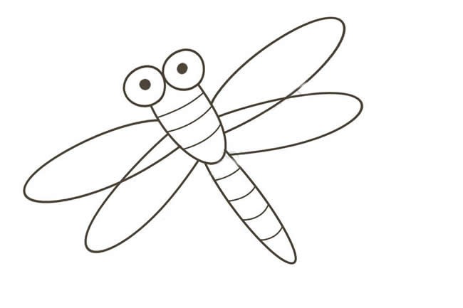 漂亮的蜻蜓画法 儿童学画蜻蜓简笔画彩色图片