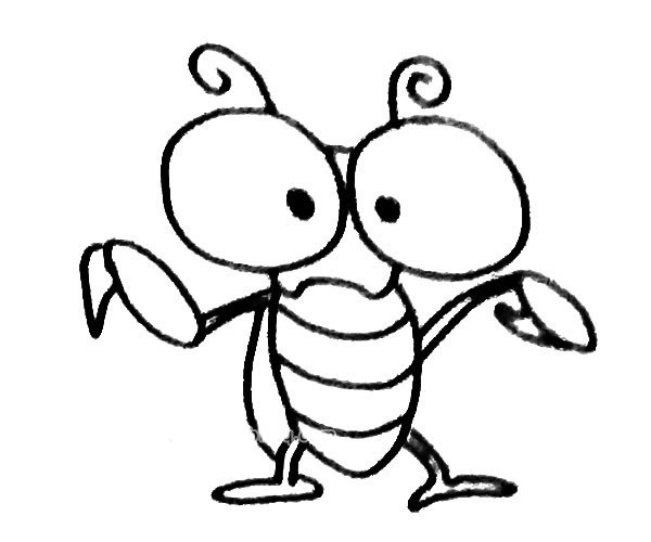 儿童学画卡通螳螂简笔画步骤教程 螳螂如何画