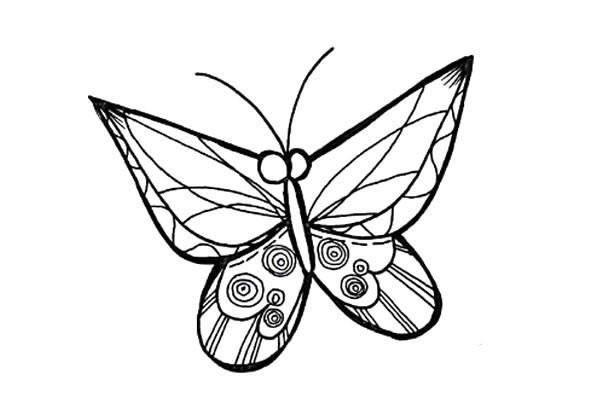 四张漂亮的蝴蝶简笔画图片素材