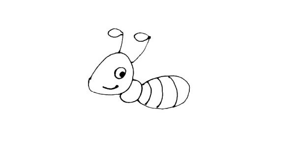 学画卡通蚂蚁简笔画步骤图文教程
