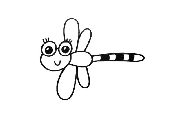 蜻蜓如何画 学画卡通版蜻蜓简笔画步骤图文教程