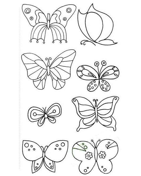 一组蝴蝶简笔画 简单的画法步骤图片大全