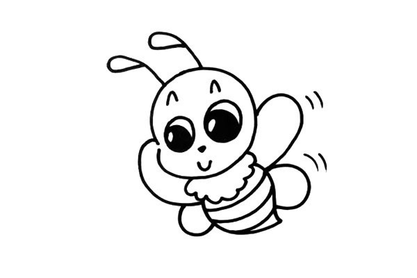 春天来了采蜜忙 蜜蜂简笔画彩色画法 步骤图文教程