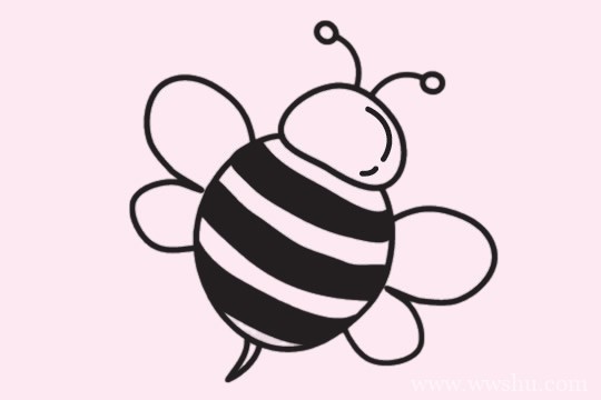 蜜蜂简笔画的画法步骤教程及图片大全