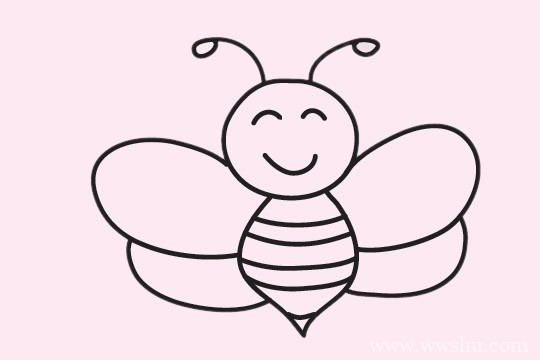 蜜蜂简笔画的画法步骤教程及图片大全