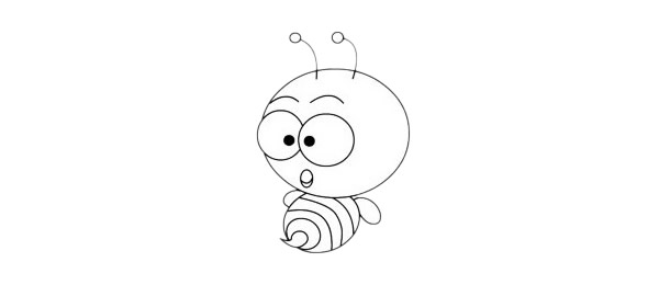 卡通蜜蜂简笔画简单画法步骤教程及图片大全