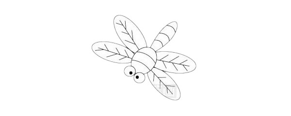 卡通蜻蜓简笔画简单画法步骤教程及图片大全