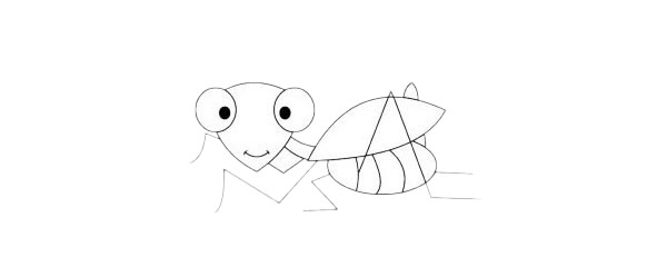 卡通螳螂简笔画简单画法步骤教程及图片大全