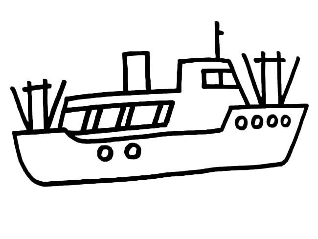 渔船简笔画交通工具 渔船交通工具简笔画步骤图片大全