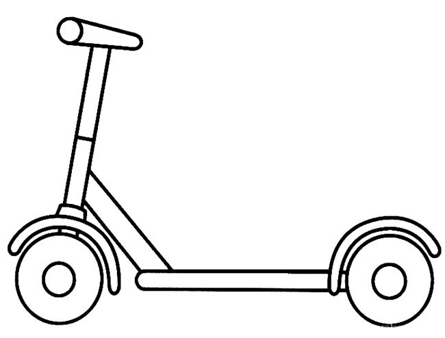 滑板车简笔画交通工具 滑板车交通工具简笔画步骤图片大全