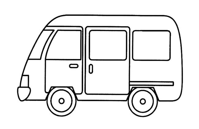 面包车简笔画交通工具 面包车交通工具简笔画步骤图片大全