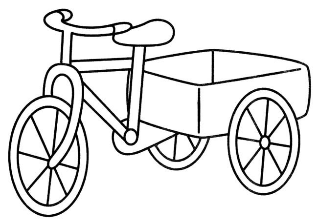 三轮车简笔画交通工具 三轮车交通工具简笔画步骤图片大全