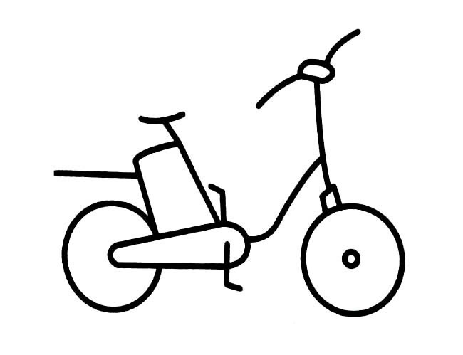交通工具简笔画大全 手绘自行车简笔画图片大全4