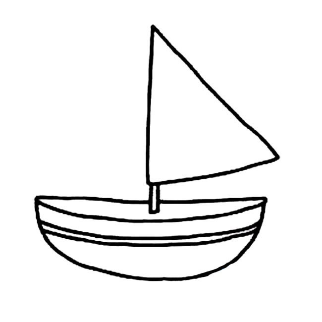 帆船简笔画 手绘小帆船简笔画图片
