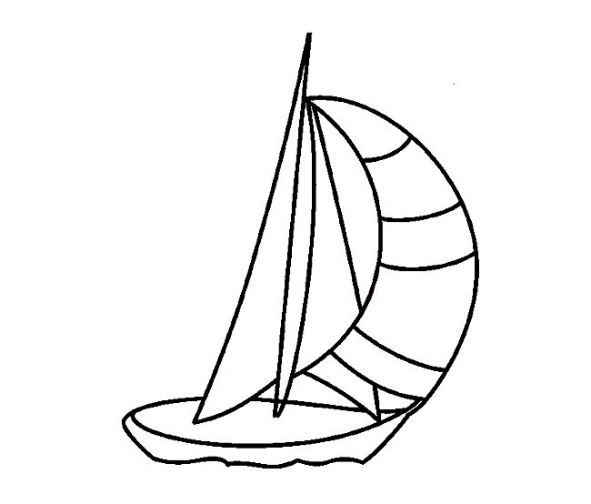 帆船简笔画 大海帆船简笔画图片2